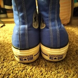 Royal blue platform converse